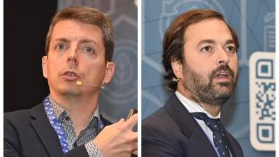 Pedro Fresco (Avaesen) y Juan Arenal (bp) expusieron sus ideas sobre la descarbonización de la cerámica.