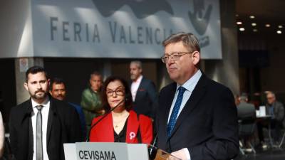 Ximo Puig en la inauguración de Cevisama.