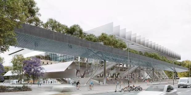 $!El Palacio Multifuncional y de las Comunicaciones de la Fira de Barcelona, donde ahora se ubica el Palacio de Congresos, diseñado por el chileno y Miquel Mariné.