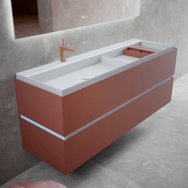 $!Encimera Solid Surface detalle zona de agua y zona seca.