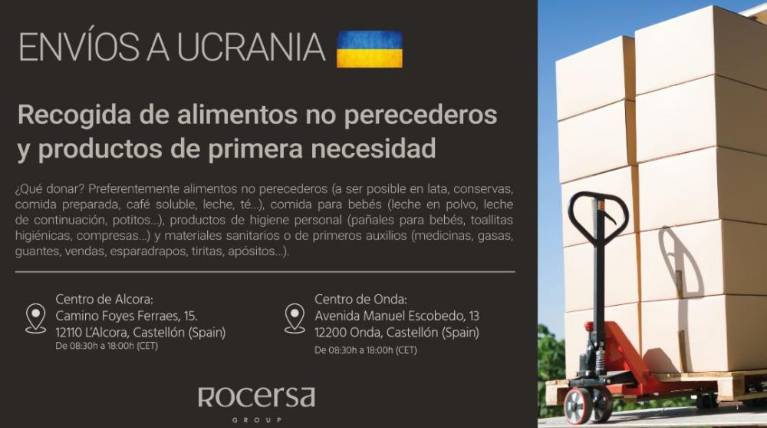 Rocersa Group se suma a la recogida de ayuda para Ucrania desde Onda y l’Alcora $!Rocersa Group se suma a la recogida de ayuda para Ucrania desde Onda y l’Alcora
