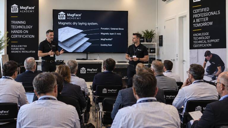 MagFace Academy reúne a 150 profesionales de 15 países durante el Fuori Salone de Cersaie y presenta nuevas aplicaciones en piedra natural