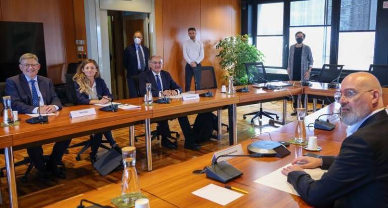 Puig se reunió con su homólogo de la región de Emilia-Romagna, Stefano Bonaccini. $!Puig se reunió con su homólogo de la región de Emilia-Romagna, Stefano Bonaccini.