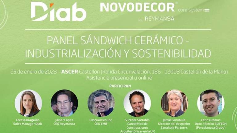 DIAB y Reymansa divulgarán en Castellón las ventajas del panel sándwich cerámico en la construcción industrializada