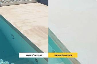 $!Antes y después del uso de PHZERO en piscina.