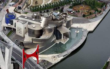 $!Fotografía a vista de pájaro del Museo Guggenheim de Bilbao.