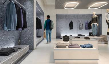 $!Ambiente de una tienda de moda y complementos embellecida con Novosuelo y Novopared Color Touch.
