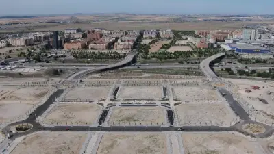 Imagen aérea de Berrocales, uno de los barrios de nueva construcción en el sur de Madrid.
