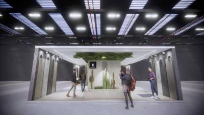 Imagen virtual del estand comercial que Cosentino presentará la próxima semana en la feria Construmat, en Barcelona.