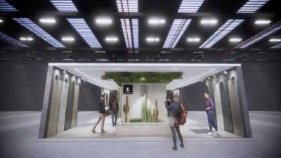 Imagen virtual del estand comercial que Cosentino presentará la próxima semana en la feria Construmat, en Barcelona.