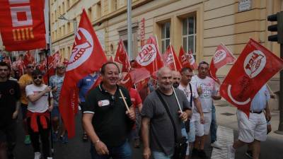 Manifestación sindical en el 2022 por el convenio de la cerámica.
