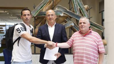 $!Jordi Riera (CCOO), Germán Belbis (Ascer) y Antonio Durán (UGT).
