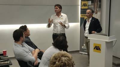 Paolo Gasparin y Francesco Pettenon, en las instalaciones de Fila en Xilxes (Castellón). Foto: J. Cabrerizo