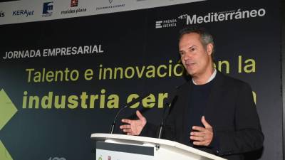 Vicente Sarrablo, durante su intervención en Vila-real.