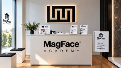 La recepción de la MagFace Academy, situada en Castelnovo di Sotto (Reggio Emilia).