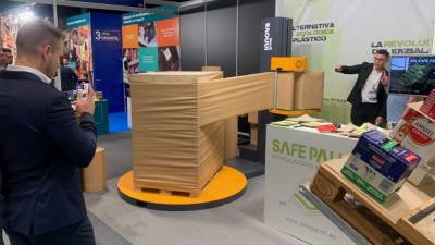 El espacio de Safe Pallet en la feria Pick&amp;Pack, en Ifema Madrid.