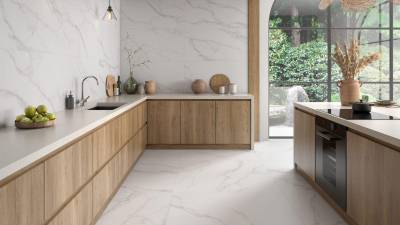 $!Emotion Ceramics, Vogue (Pavimento: 60x120 y 120x120 cm rectificado; y 60,5×60,5, y 30x60 cm; Revestimiento: 30x90 cm rect y 20x60 cm).