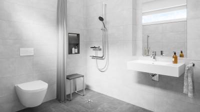 Las soluciones integrales de un solo proveedor permiten diseñar cuartos de baño con seguridad y comodidad.