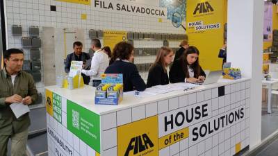 El espacio comercial de Fila Solutions en la última edición del salón internacional de Cersaie.