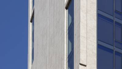 $!Detalle del revestimiento de fachada Neolith en 570 Broome, Nueva York.