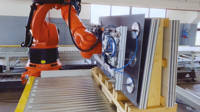 Robot de picking de láminas ceramicas de Polytec.