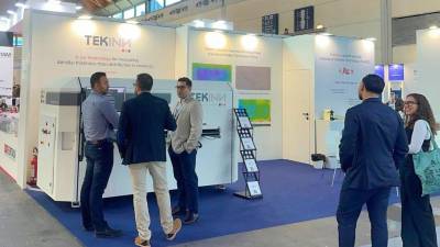 El estand de Tekinn en la reciente edición de la feria Tecna, celebrada en Rímini (Italia).