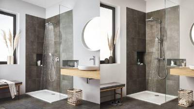 El cabezal tiene la opción de instalarse empotrado o a la vista, ideal para encajar en cualquier tipo de baño.