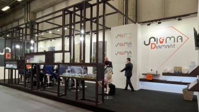 El estand comercial de Sigmadiamant en Cersaie 2022.