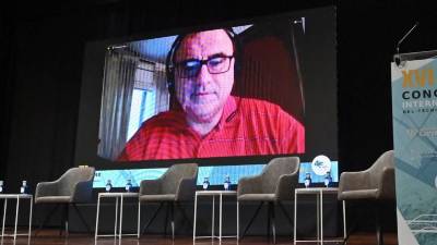 La intervención de Turiel a través de videoconferencia.