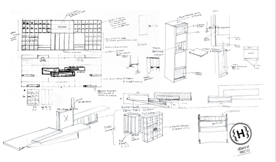 $!Boceto del estand de Venux.