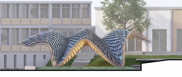 $!La estructura modular ensamblada de madera y cerámica permite su itinerancia internacional, con Milán como próximo destino previsto.