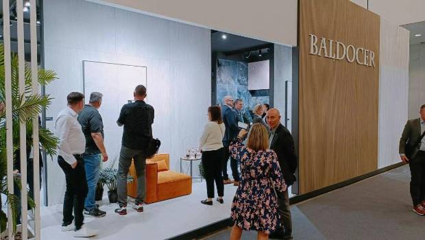 $!Imagen del estand de Baldocer en la feria Cersaie de Bolonia.