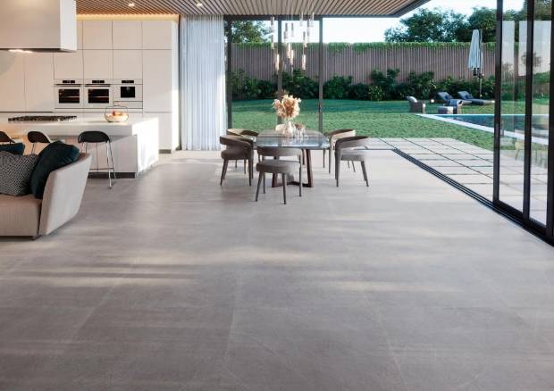 $!Los acabados cementosos de Statale, ideales para la continuidad entre áreas interiores y exteriores.