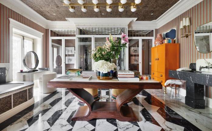 El baño de Neolith en Casa Decor, inspirado en el séptimo arte y con la firma de Jean Porsche