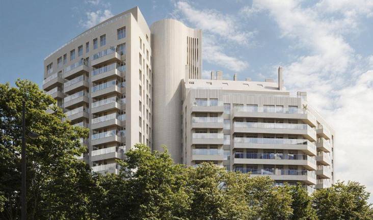 Edificio de Campanar | Así es la cerámica de la nueva fachada ventilada del inmueble incendiado