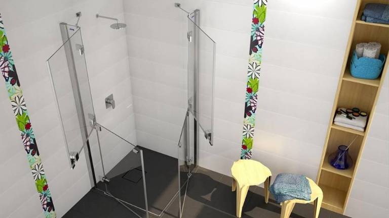 'Duscho Familia II', mamparas funcionales y ergonómicas