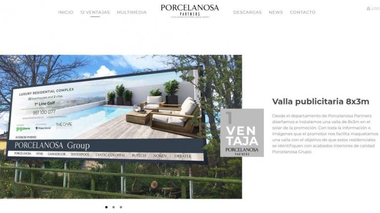 Porcelanosa Partners lanza su página web dedicada al promotor inmobiliario