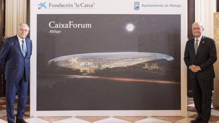Una cubierta cerámica con forma de gota de agua, icono del futuro CaixaForum de Málaga